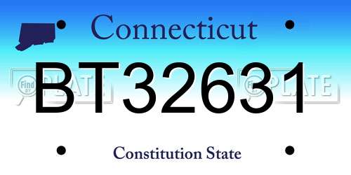 BT32631 Connecticut License Plate