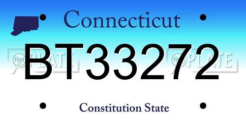 BT33272 Connecticut License Plate