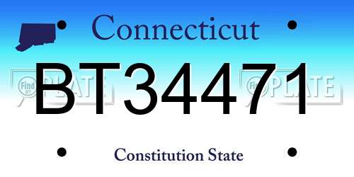 BT34471 Connecticut License Plate