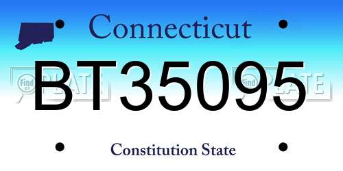 BT35095 Connecticut License Plate