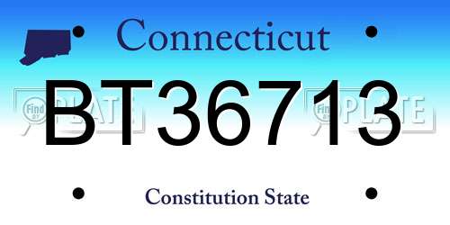 BT36713 Connecticut License Plate