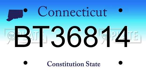 BT36814 Connecticut License Plate