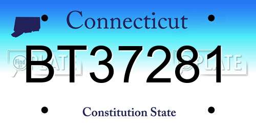 BT37281 Connecticut License Plate