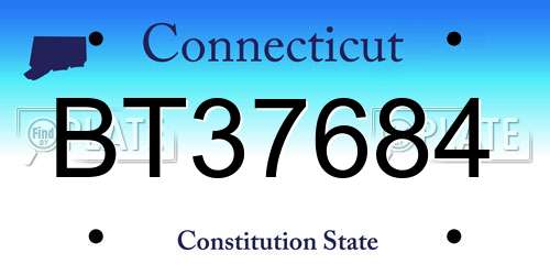 BT37684 Connecticut License Plate