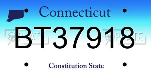 BT37918 Connecticut License Plate