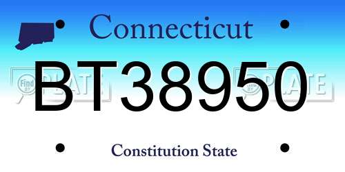 BT38950 Connecticut License Plate