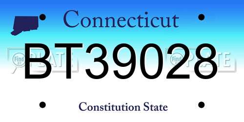 BT39028 Connecticut License Plate