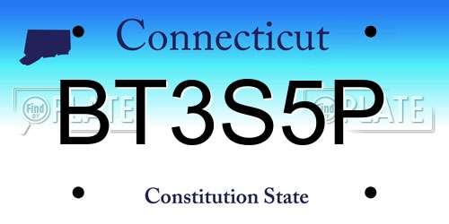 BT3S5P Connecticut License Plate