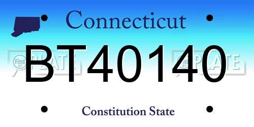 BT40140 Connecticut License Plate