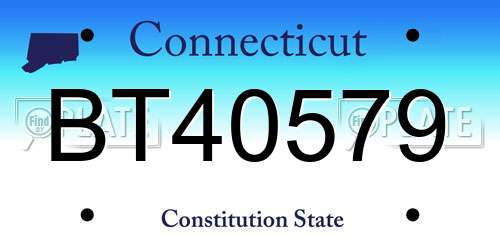 BT40579 Connecticut License Plate