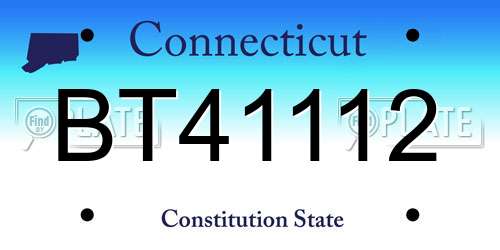 BT41112 Connecticut License Plate