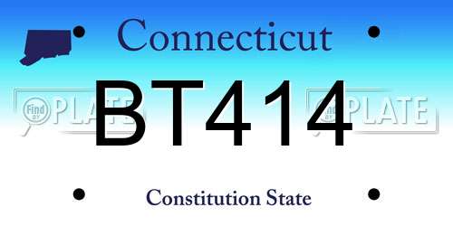 BT414 Connecticut License Plate