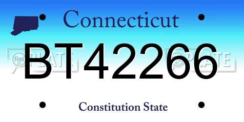 BT42266 Connecticut License Plate