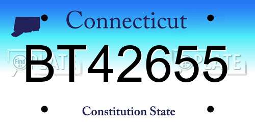 BT42655 Connecticut License Plate