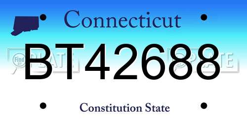 BT42688 Connecticut License Plate