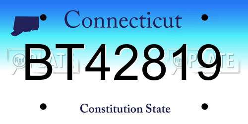BT42819 Connecticut License Plate