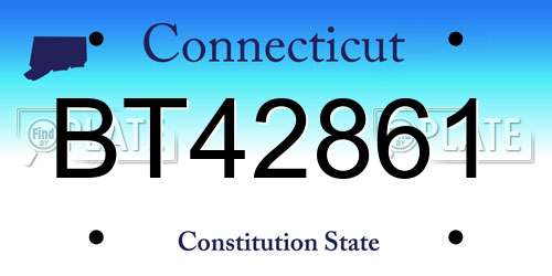 BT42861 Connecticut License Plate