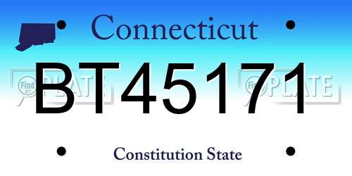 BT45171 Connecticut License Plate
