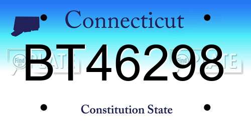 BT46298 Connecticut License Plate