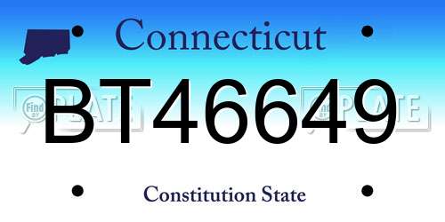 BT46649 Connecticut License Plate