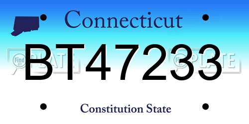 BT47233 Connecticut License Plate
