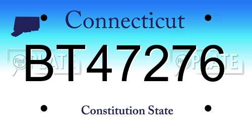 BT47276 Connecticut License Plate