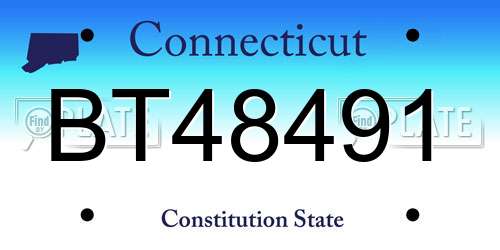BT48491 Connecticut License Plate