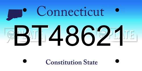 BT48621 Connecticut License Plate