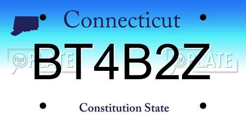 BT4B2Z Connecticut License Plate