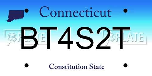 BT4S2T Connecticut License Plate