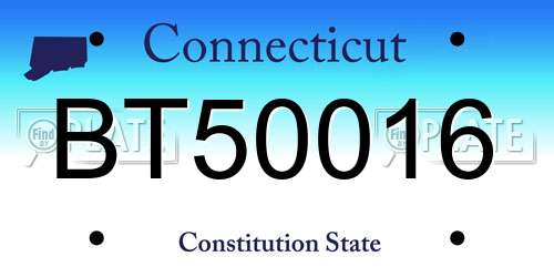 BT50016 Connecticut License Plate