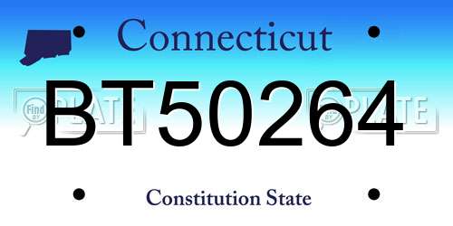 BT50264 Connecticut License Plate
