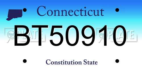 BT50910 Connecticut License Plate
