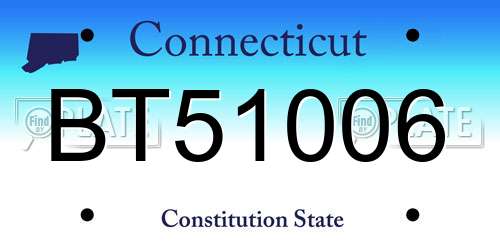 BT51006 Connecticut License Plate