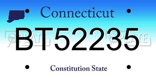 BT52235 Connecticut License Plate