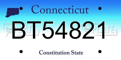 BT54821 Connecticut License Plate