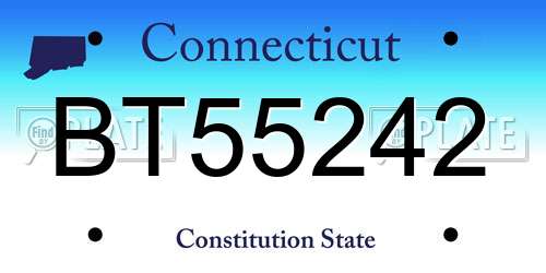 BT55242 Connecticut License Plate