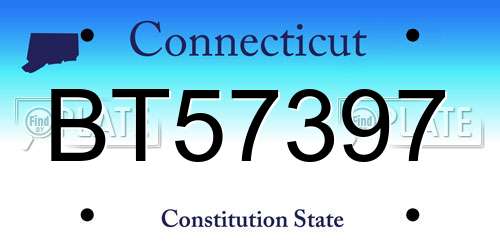 BT57397 Connecticut License Plate