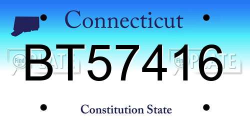 BT57416 Connecticut License Plate