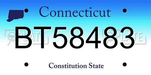 BT58483 Connecticut License Plate