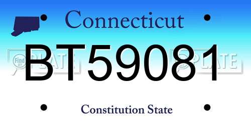 BT59081 Connecticut License Plate