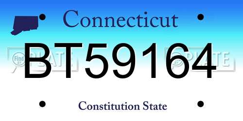 BT59164 Connecticut License Plate