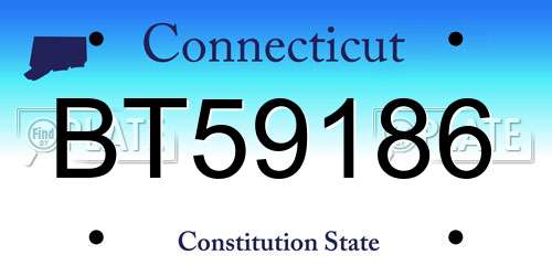 BT59186 Connecticut License Plate