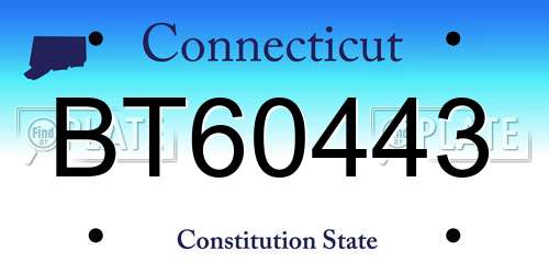 BT60443 Connecticut License Plate