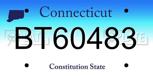 BT60483 Connecticut License Plate