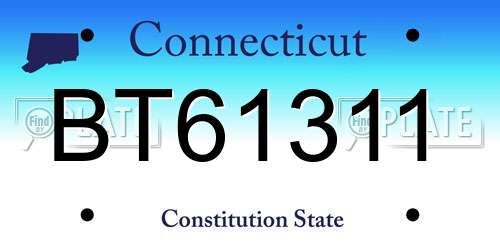 BT61311 Connecticut License Plate
