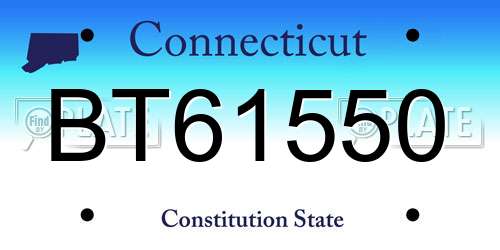 BT61550 Connecticut License Plate