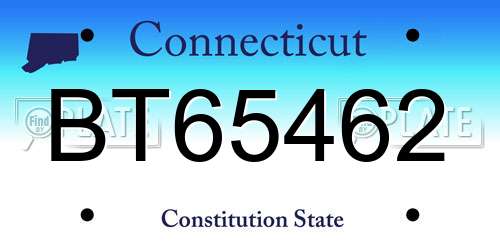BT65462 Connecticut License Plate
