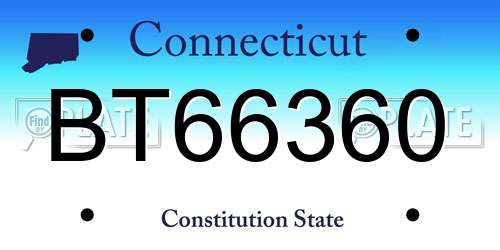BT66360 Connecticut License Plate