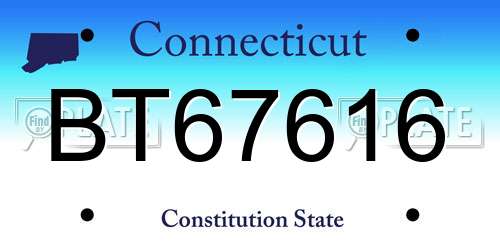 BT67616 Connecticut License Plate